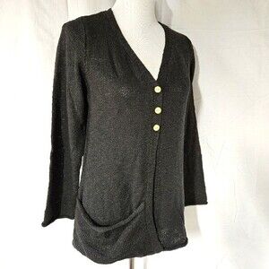 Wind River Gray Green Oversized Button Front Slouch Pocket Knit Cardigan Sweater